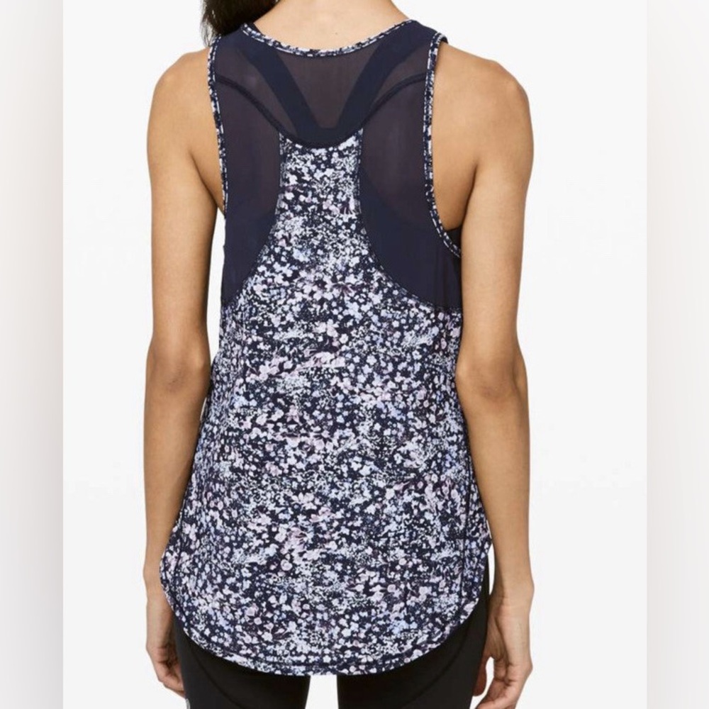 LULULEMON Sculpt Tank II, Floral Spritz Multi, Mesh Panel, Size 6, EUC!